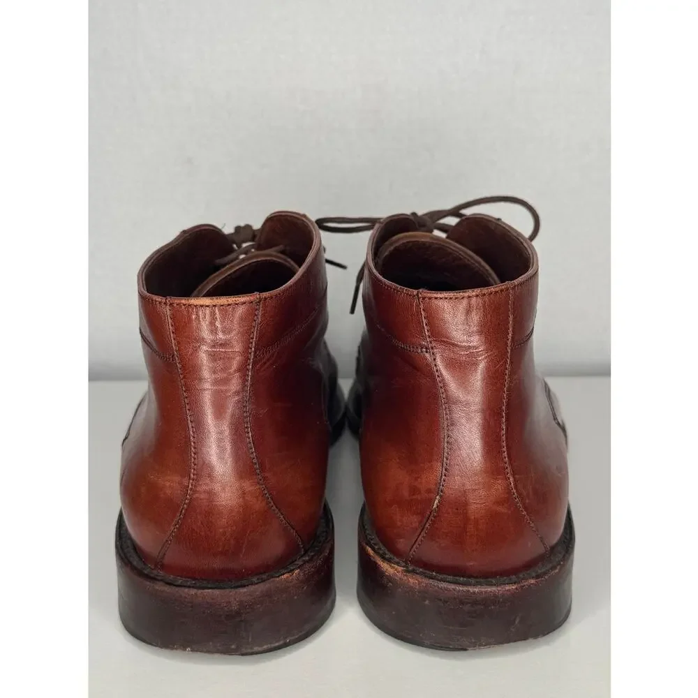 Vintage Lopez Taibo Leather Chukka Boots Brown Mens 8.5 Moc Toe